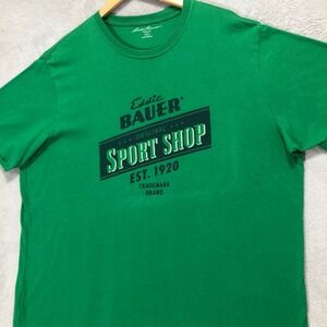Eddie Bauer Sport Shop Graphic T-Shirt Casual Green‎ Tee Men's Size XL